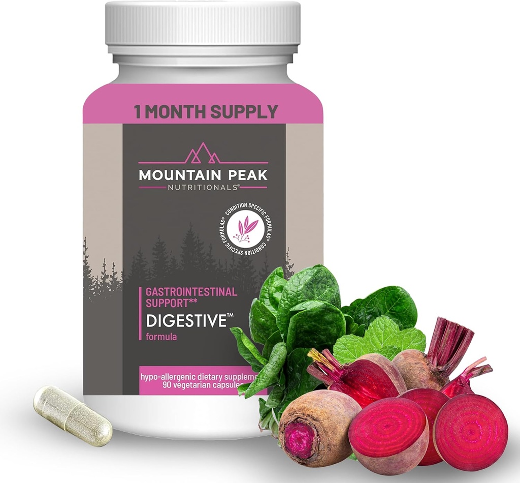 Dağ Peak Beslenmeleri Gut Health & Bloating Relief için Enzymes & Probiyotikler - Gelişmiş Digestion Supplement w / 12Strain Probiyotik ve Betaine HCl (90 Vegetarian Capsules)