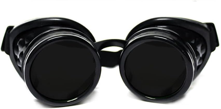GloFX Steampunk Goggles Tinted - Rave EDM Festival Αξεσουάρ - Gothic Cosplay Wonder Goggles - Μαύρα Goggles με μαύρους φακούς απόχρωσης