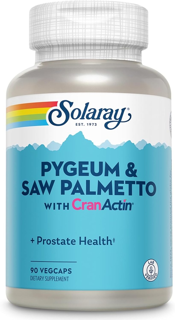 Solaray Pygeum ve Saw Palmetto Cranactin Supplement ile, 90 Kont