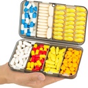 Yaklim Manyetik Seyahat Pill Organizer, Karşılaştırmalı Pill Box, Etiketlerle Büyük Vitamin Organizer, Daily Pill Case Medicine Organizer, Big Supplement Organizer Magnet Pill Konteyner Grey Grey Grey Grey Grey