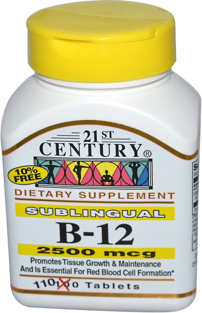 21ος αιώνας, B-12, 2500 mcg, 110 δισκία - 2pc