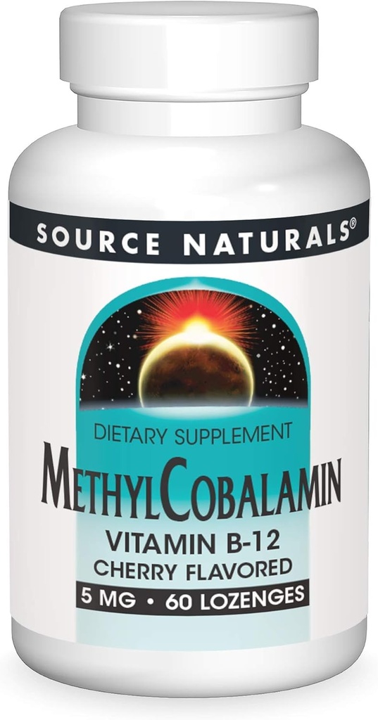 Source Naturals Mecobalamin Vitamin B-12 5 mg Cherry Flavored - 60 Lozenges