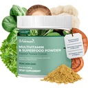 Dr. Fuhrman Whole Food Greens Toz | Premium Greens Superfood Toz Multivitamin | Plant Based Protein for Immune Support & Gut Health | Organik Mushrooms, Greens, & Turmeric | Vitamin B12, D3, K2