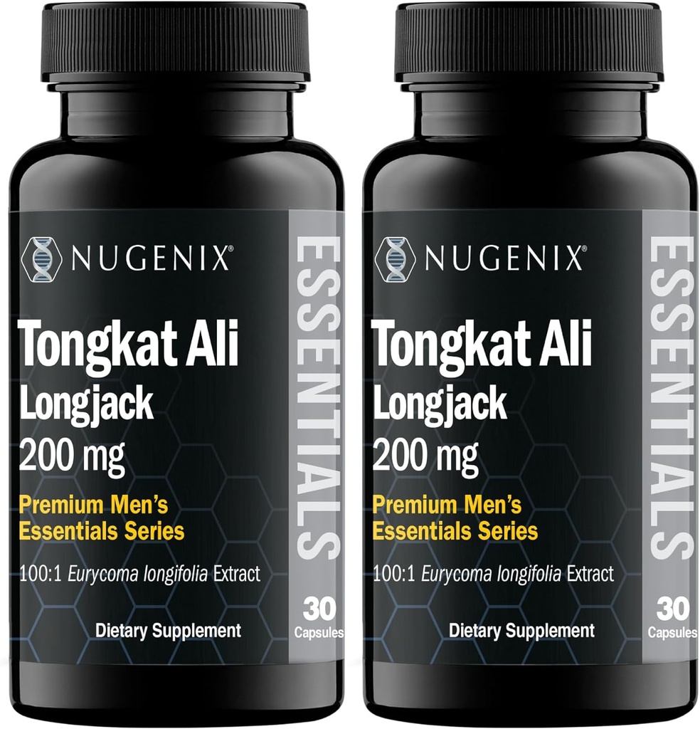 Nugenix Essentials Tongkat Ali for Men, Support for Men's Health, Longjack Eurycoma Longifolia Extract, 60 Count Count