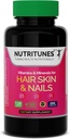 Saç Cilt ve Çiçeği Vitaminleri - B Vitaminleri, çinko & Selenyum ile Biotin & Collagen Formula - Saç Güçlü, Skin Hydration & Nail Health - 120 Softgels