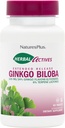 Natures Plus Herbal Actives Ginkgo Biloba, Extended Release - 120 mg, 60 Vegan Tablets - Χορτοφαγικά, Χωρίς Γλουτένη - 60 Σερβιέτες