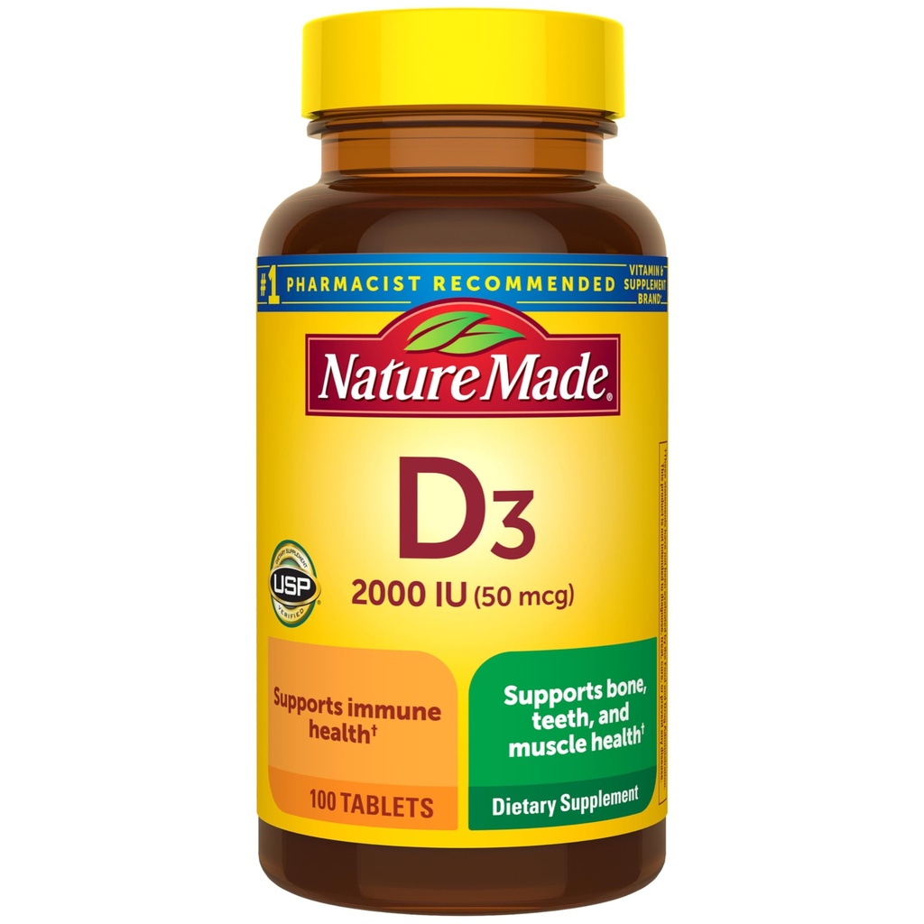 Doğa D3 2000 IU (50 mcg), Kemik, Diş, Kas ve Immune Health Support, 100 Tablet, 100 Gün Supply