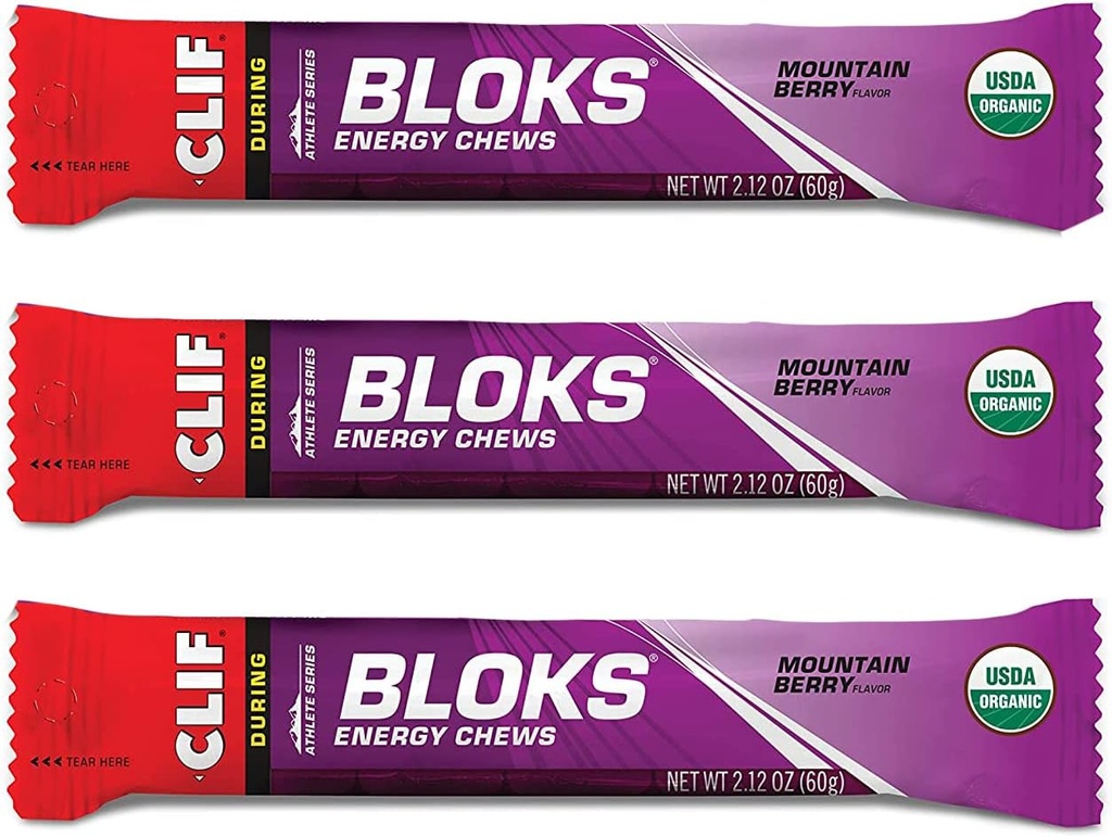 K BLOKS - Enerji Chews - Dağ Berry - Non-GMO - Bitki bazlı Gıda - Bisiklet ve Koşu için Hızlı Yakıt -Workout Snack (2.1 Ounce Packet, 3 Count)