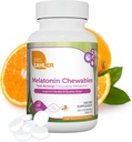 Zahler Melatonin 5mg Tablets - Ταμπλέτες μασώμενης μελατονίνης ταχείας δράσης 5 mg - Νόστιμο Πορτοκαλί Γεύση - Υποστηρίζει Ξεκούραστο και Ποιοτικό Ύπνο - Kosher Non GMO Made in USA Dietary Supplement, 60 Count