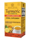 Hyleys Ginger Turmeric Tea Lemon Flavor - 25 Çay Çantası (12 Pack - 300 Tea Bag Total) - Wellness Herbal Supplement Green Tea