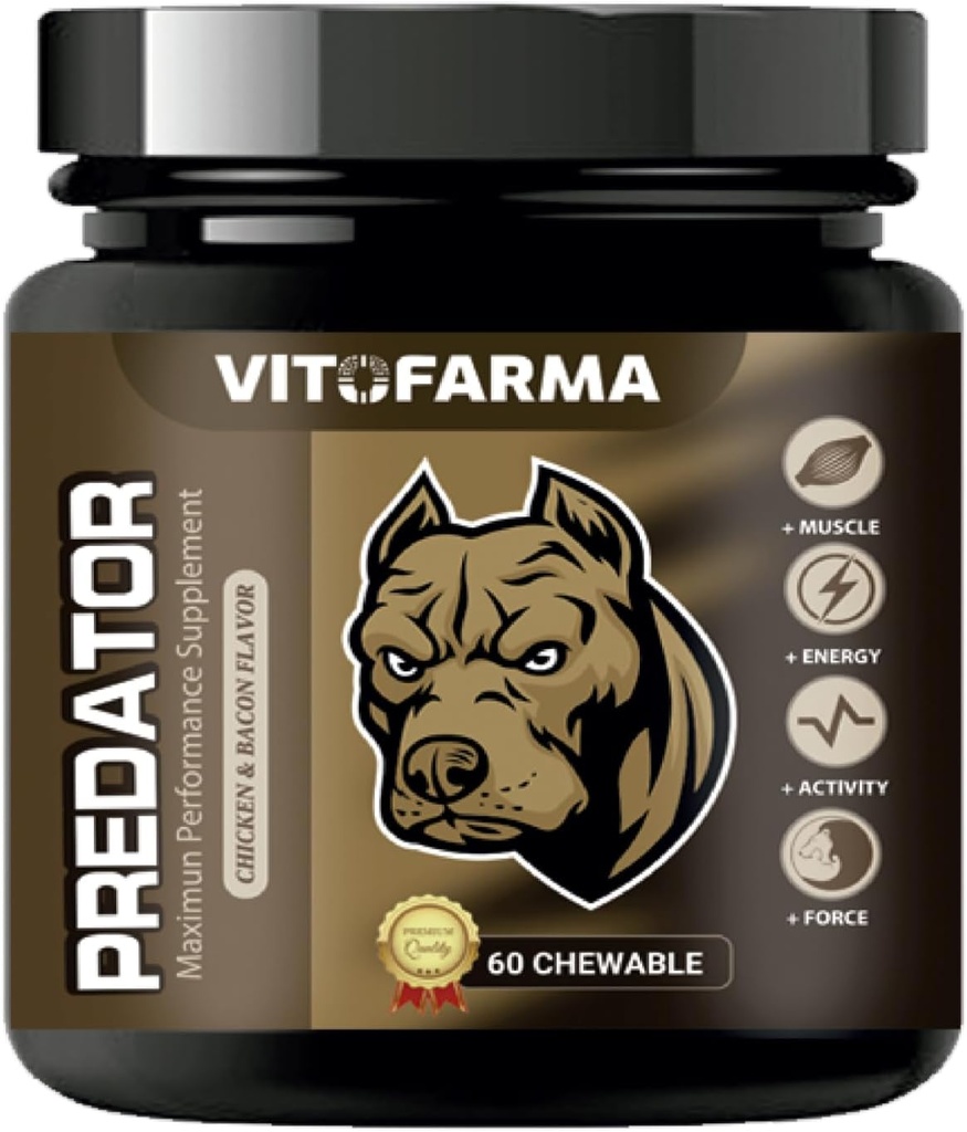 Predator Muscle Builder Chewable Tabletler Köpekler için - Kas Kazanan için Köpek Tamamı - 60 sekme
