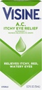 Visine A.C. Itchy Eye Relief Eye Drops with çinko Sulfate & Tetrahidrzoline HCl, Eye Drop Treatment with Redness Reliever & Astringent for Itchy, Red, Watery & Irritated Eyes, 0,5 fl. ozritated Eyes, 0,5 fl. ozritated Eyes,