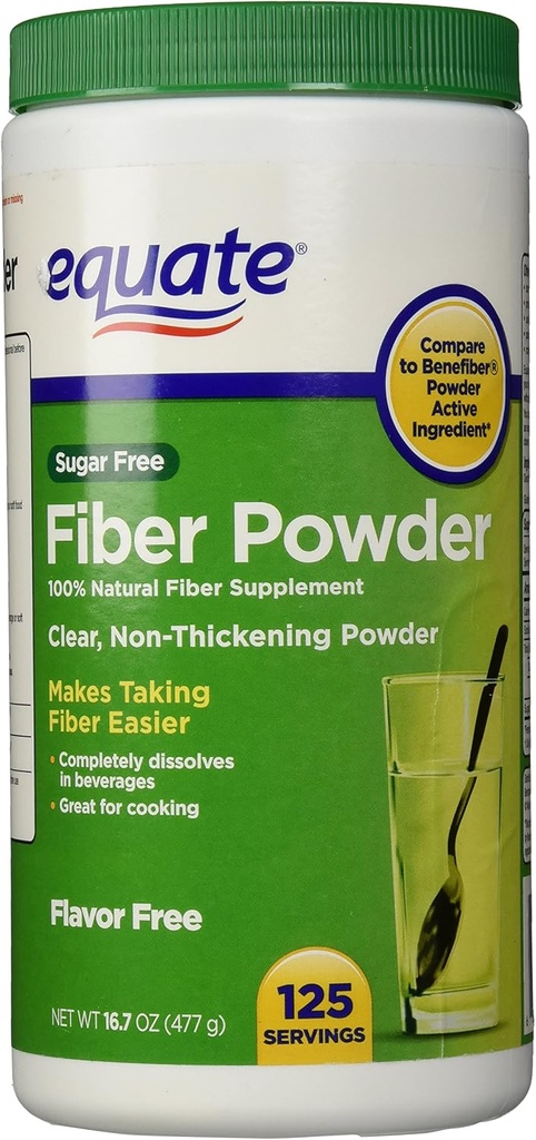 Equate Fiber Powder Clear Soluble - 125 Servings, 16.7 oz (1)