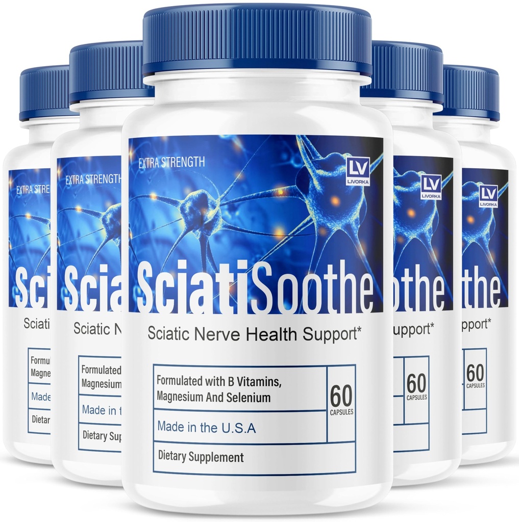 (5 Pack Sciatisoothe - Sciatisoothe Vitamins, Sciatisooth, Sciati Soothe Supplement, Sciati Soothe Capsules, Sciatic Sooth, 300 Capsules for 5 Months
