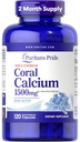 Puritan's Pride Triple Strength Coral Calcium 1500mg με Bone-ActiveTM, Συμπλήρωμα διατροφής για την καρδιά, το νεύρο και την υποστήριξη των μυών, 2 μήνες προσφοράς, 120 κάψουλες ταχείας απελευθέρωσης