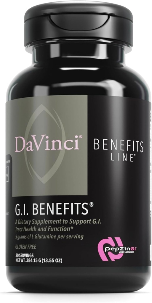 DAVINCI Laboratuvarları GI Faydaları - Magnezyum & L-Glutamine ile Digestive Health Supplement Toz * - Destek Immune System & Health Digestion* - Gut Health Supplement for Men & Women - 30 Hizmetler (384.15 g)