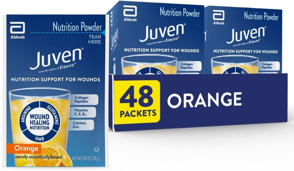 Juven Tedavi Beslenme Tozu Kolajı Kolajn,, Amino asitler ve Yararlı Destek için HMB, Orange, 48 Packets