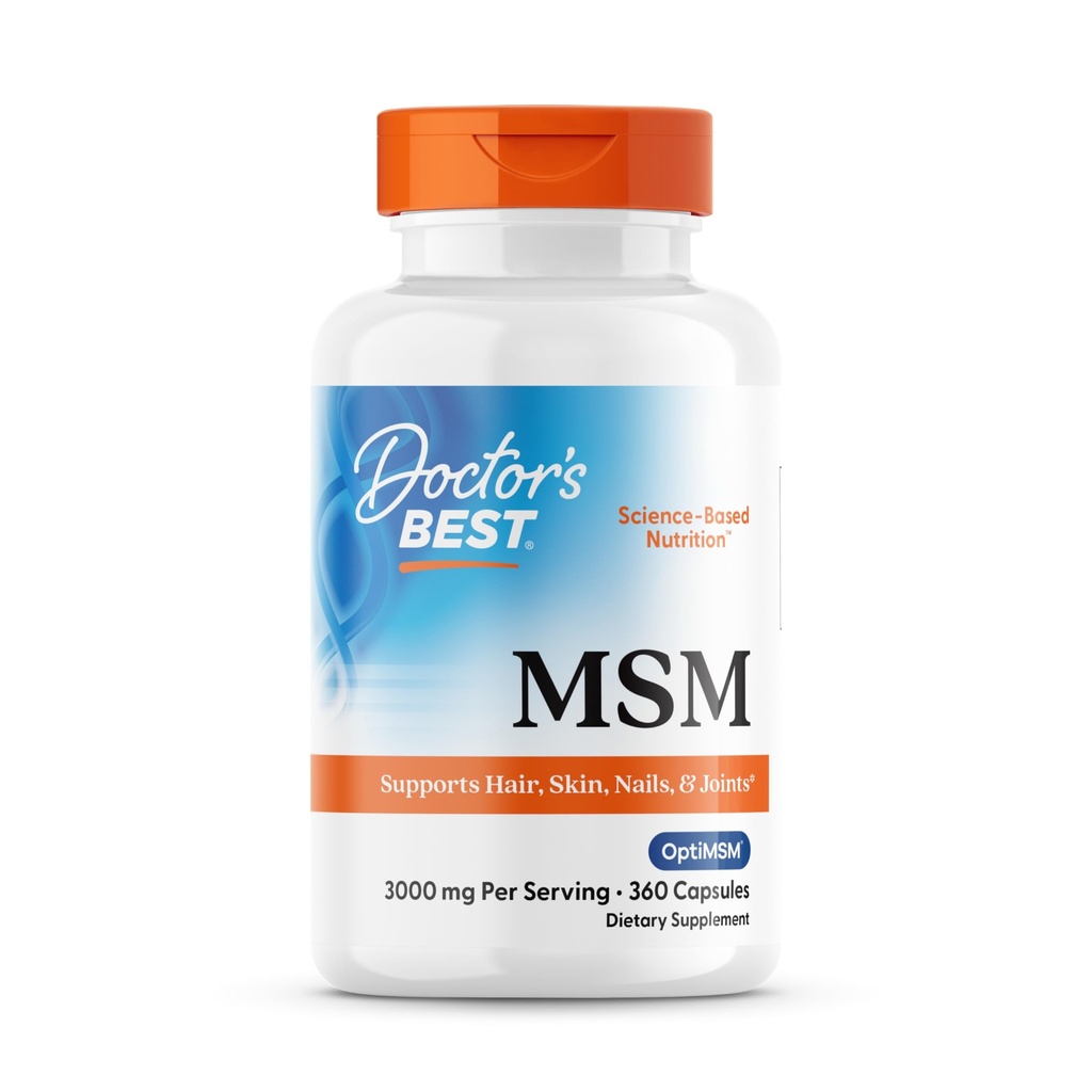 Doktor's BEST MSM, Saçları Destekler, Skin, Nails, & Ortaklar, Non-GMO, Gluten Free, 3000 mg Per Service, 360 Capsules
