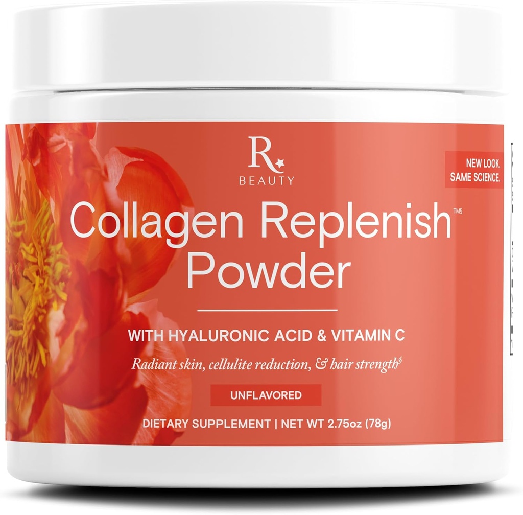 Reserveage Beauty Collagen Replenish Toz - No-Taste Collagen for Radiant Skin & Hair Growth - Mixes Easy in Liquid or Smoothie - 2.5 oz