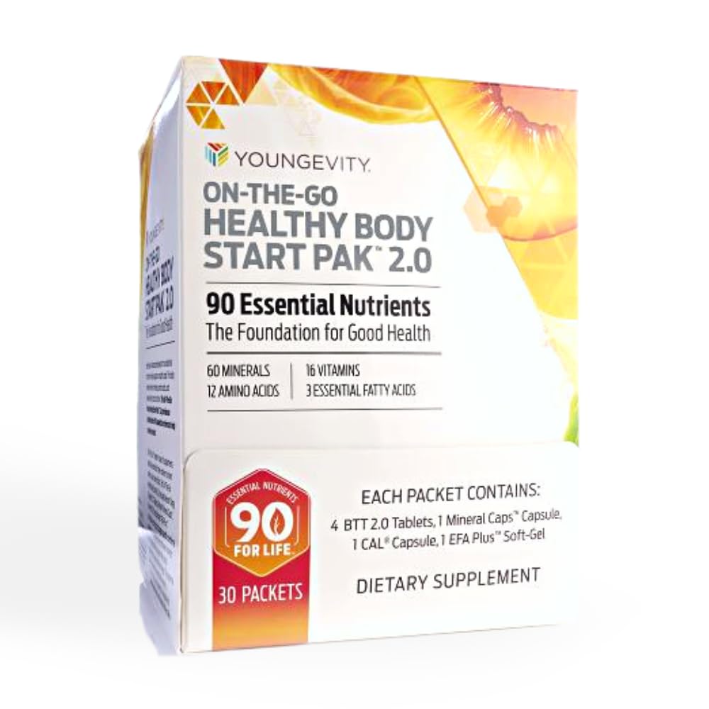 Youngevity On-The-Go Health Human Body Start Pak 2.0 - Multi-Vitamins, Minerals, EFAs, & replicas | 90 Essential Nutrients | 30-Day Supply