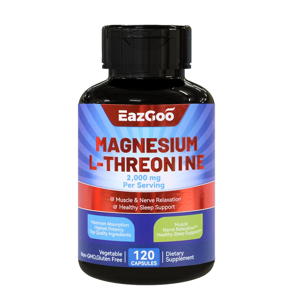 Magnezyum L-Threonine Supplement, Mineral Supplement, Magnezyum L-Threonine 2000 mg, 120 Capsules