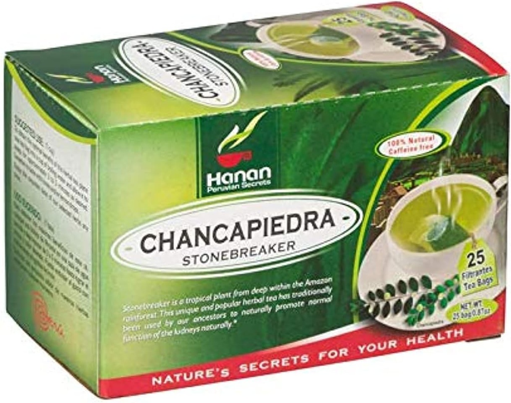 Stone Breaker Chanca Piedra Herbal Tea - 100% Naural from Peru ( 25 Tea Bags ) Natural Kidney Cleanse & Gallbladder Stones Support– Detoxify Urinary Tract, Flush Impurities, Clear Urinary System