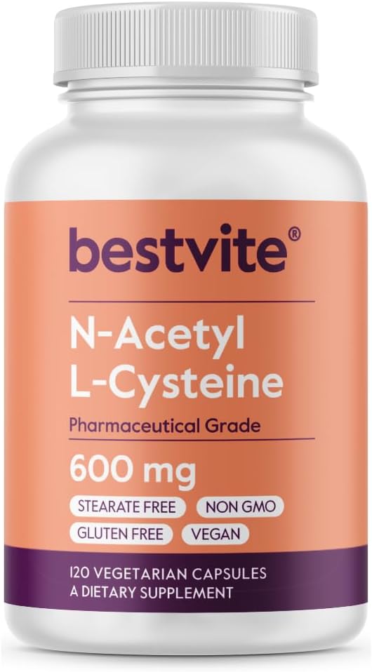 N- Acetyl L- Cysteine (NAC) 600mg ανά καψάκιο (120 κάψουλες χορτοφάγων) - Χωρίς στέαρ - Vegan - Χωρίς πληρωτικά - Όχι Silica - Όχι Ζελατίνη - Χωρίς γλουτένη - Μη ΓΤΟ