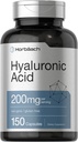 Horbäach Hyaluronic Acid Supplement | 200 mg | 150 Capsules | Non-GMO ve Gluten Free Supplement Supplement