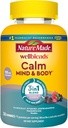 Doğa Wellblends Calm Mind & Body, Magnezyum Citrate, Ashwagandha 125 mg & GABA 100 mg Stres Yardımı için Yaptı, 38 Gummy Vitamins