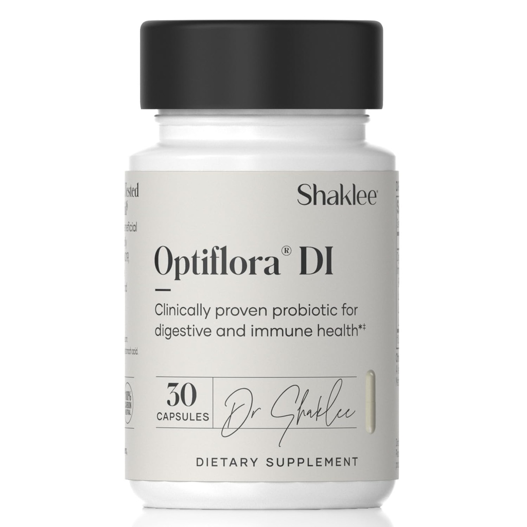 Shaklee - Optiflora® DI Probiyotik - 10 Milyar CFUs - 4 Bakterik Strains - Bifidobacterium lactis HN019TM - Destekler Intestinal Flora Balance & Regularity - Gluten, Soy & Dairy Free - 30 Capsules