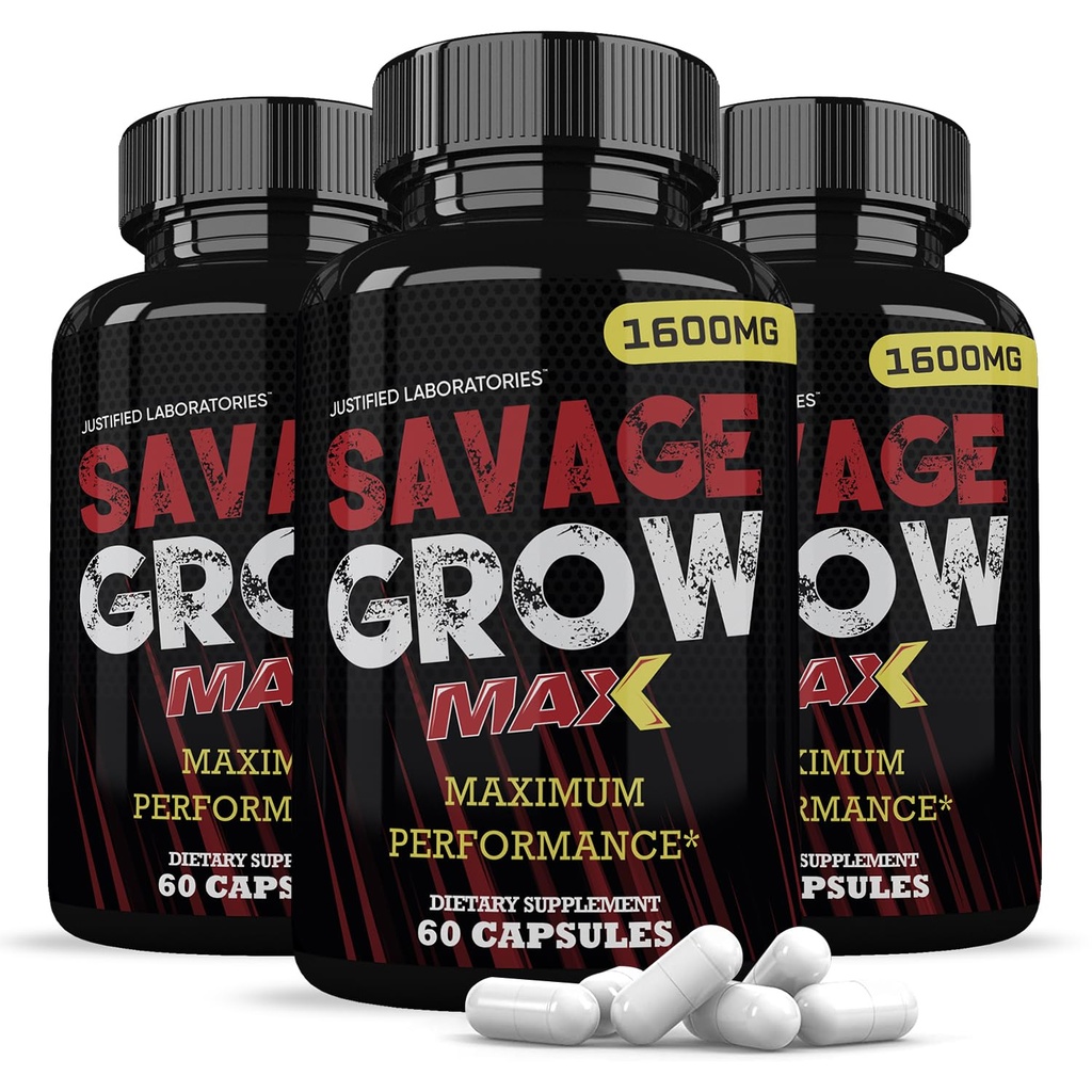 Αιτιολογημένα Εργαστήρια (3 Pack Savage Grow Max 1600MG Advanced Men's Heath Formula180 Κάψουλες
