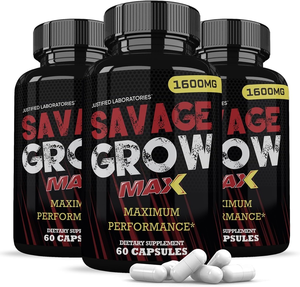 Sadece Laboratuvarlar (3 Pack Savage Max 1600MG Advanced Men's Heath Formula180 Capsules