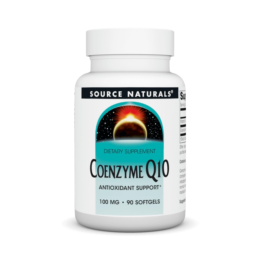 Source Naturals Συνένζυμο Q10 Αντιοξειδωτικό Υποστήριξη 100 mg για την καρδιά, τον εγκέφαλο, την ανοσία, και την υποστήριξη ήπατος * - 90 Softgels