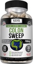 Kaya Naturals Colon Sweep | Colon Cleanser 30-Day Fast-Acting with Herbs & Probiotics, Supports Healthy Bowel Movements, Cleansing Formula with Fiber, Non-GMO - 60 Capsules