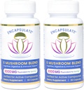 ENCAPSULATE 6 Mushroom Blend – Reishi, Chaga, Turkey Tail, Cordyceps, Mane & Shiitake 8:1 Mushroom Extract – Nootropic & Adaptogen Mushroom Supplement for Gut, Brain & Immune Support - 120 Caps