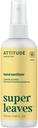 ATTITUDE Hand Sanitizer Spray, EWG Onaylandı, Germs & Bakteri, Vegan & Plant-Based, Yetişkinler ve Çocuklar için Güvenli, Limon Scent, 3.38 Fl Oz (Spray Şişe)