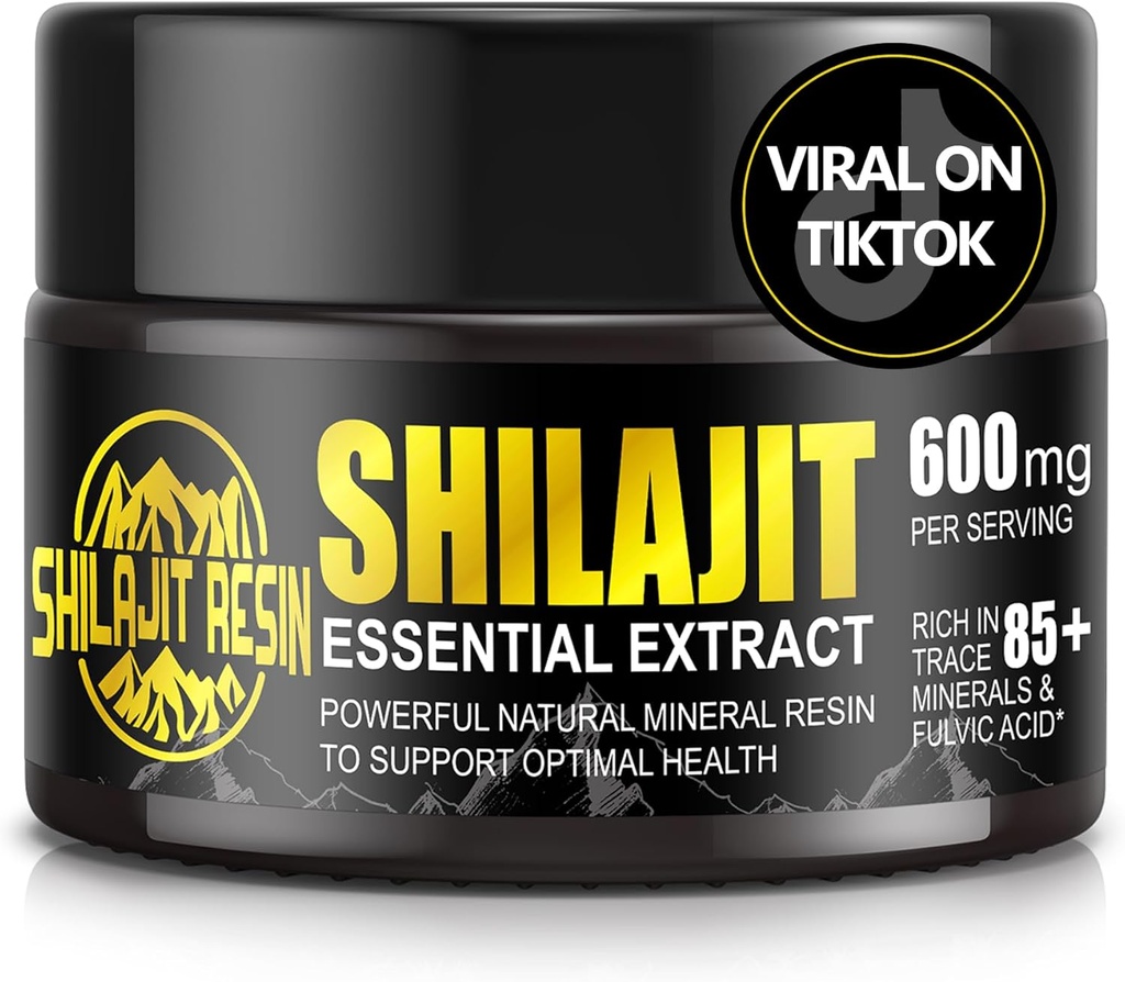 Boysea Shilajit Pure Himalayan Organik Shilajit Giyim - Altın Sınıf %100 Shilajit Supplement - Doğal Shilajit Giyim 85+ Trace Minerals & Fulvic Acid for Focus & Energy, Immunity, 50 Grams