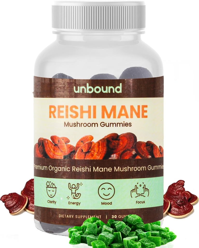 Unbound Reishi Mushroom Gummies. Immune Desteği için Tamam - 60 Gummies