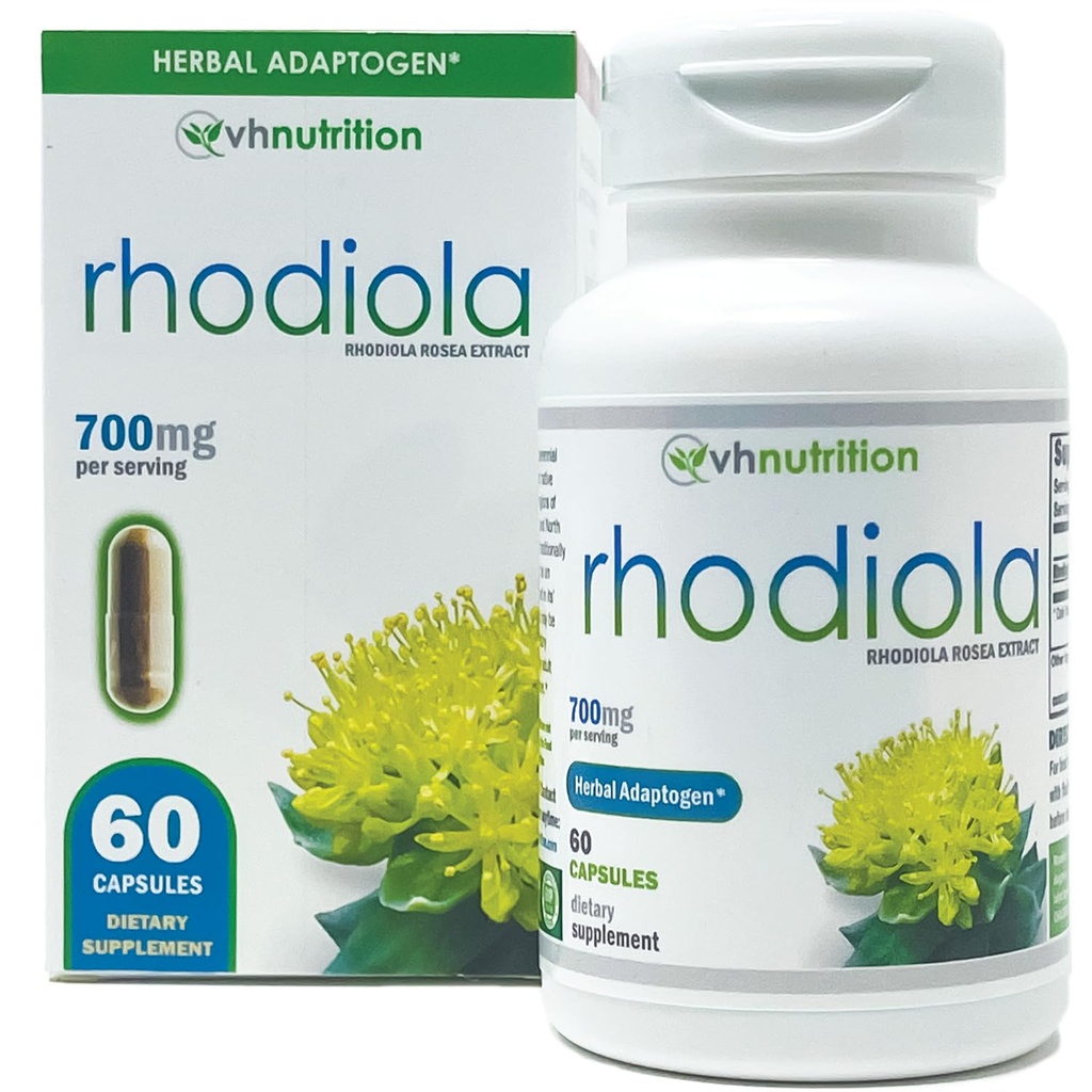 VH Beslenme RODIOLA | Rhodiola Rosea Supplement |% 3 Salidrosides Standartlaştırılmış Ekstraksiyon | 60 Easy-to-Swallow Capsules