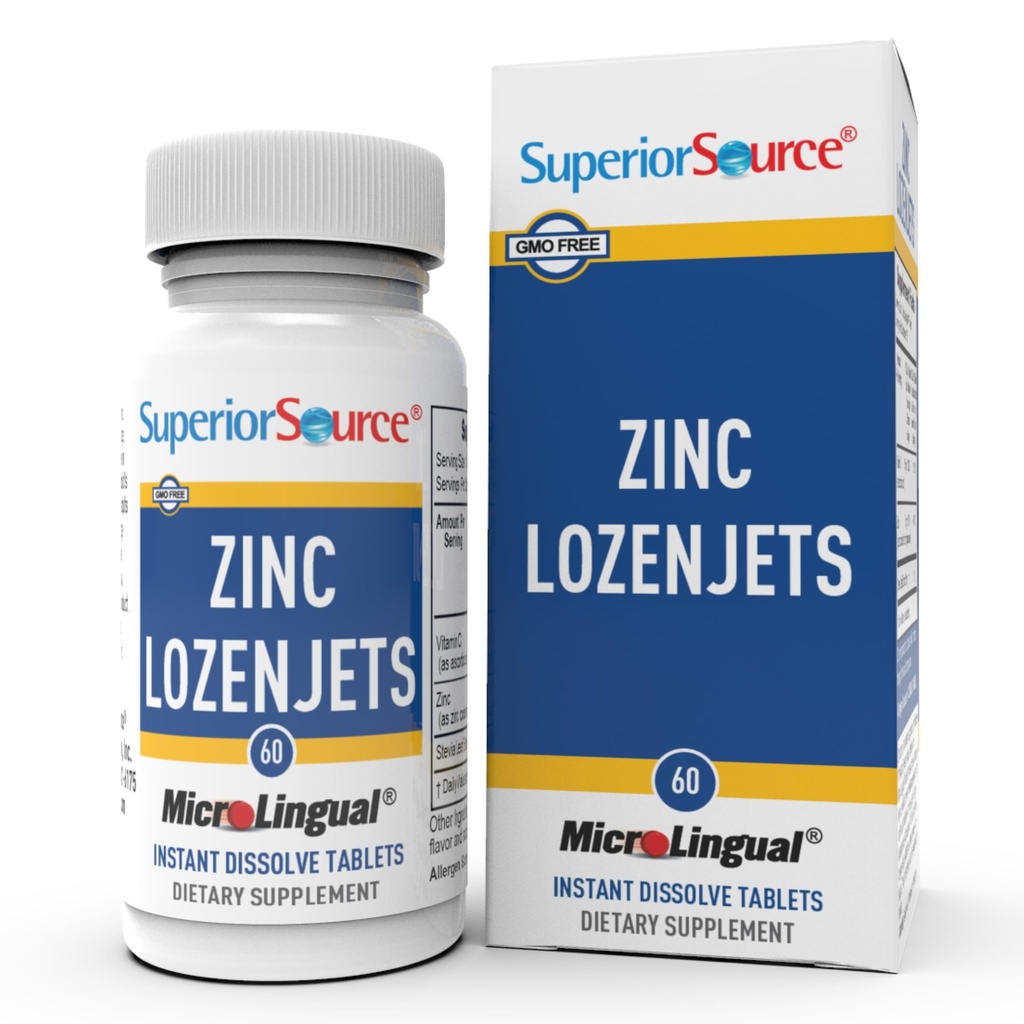 Superior Source çinko Lozenjets - Immune System Support Supplement - Trace Mineral Supplement Aids Systems & Functions - Kadınlar ve Erkekler için çinko Supplement - 60 Instant Dissolve Tabletleri