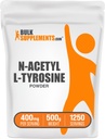 BulkSupplements.com N-Acetyl L-Tyrosine Powder -Tyrosine Supplement, NALT Powder, Amino Acid Supplement - Χωρίς γεύση & Γλουτένη, 400mg ανά Σερβίρισμα, 500g (1.1 lbs) (Pack of 1)
