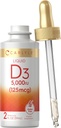 Carlyle Sıvı Vitamin D3 | 5000 IU (125 mcg) | 2 oz | Vegetarian, Non-GMO ve Gluten Free Supplement | D Liquid Drops for Yetişkinler için