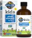Garden of Life Kids Plant Omega-3 Liquid, Strawberry - Vegan Brain & Eye Support for Kids, Plant-based Children's Omega 3 ALA, DHA & EPA Supplement for Children, Sugar Free & Non-GMO - 2 fl oz Liquid