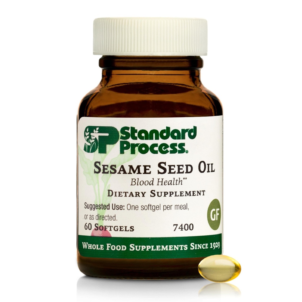 Τυποποιημένη διαδικασία Sesame Seed Oil - Ολόκληρα τρόφιμα Αντιοξειδωτικό, υγιές αίμα, συμπλήρωμα υποστήριξης ανοσοποιητικών, υποστήριξη ήπατος και συμπλήρωμα ήπατος με Sesame Seed Oil - 60 Softgels