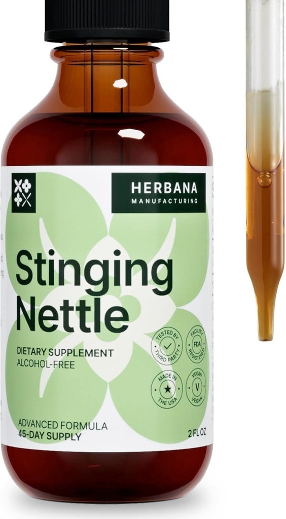 Stinging Nattle Leaf and Root 2 fl oz Liquid Extract - Φυσική υποστήριξη ούρων & νεφρών για τον άνθρωπο και τη γυναίκα - Organic Urtica Dioica - συμπλήρωμα βοτάνων υψηλής ισχύος - 45-Ημέρα προσφοράς