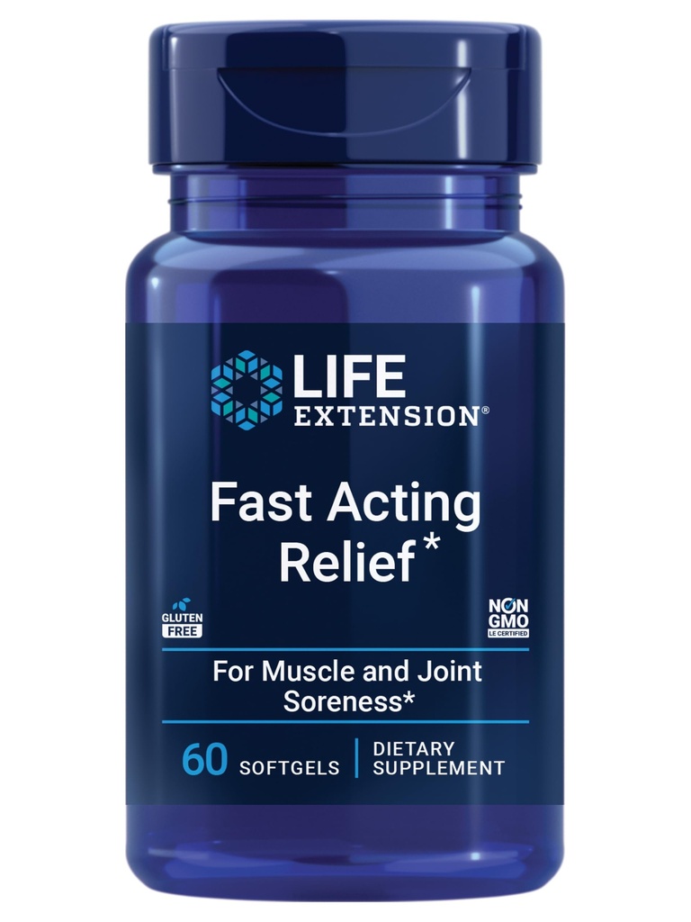 Life Extension Fast Acting Relief, Black Sesame Tohumları, Turmeric, Boswellia, Ortak Destek Supplement, Bones, Commons & Muscles, Gluten-Free, Non-GMO, 60 softgels
