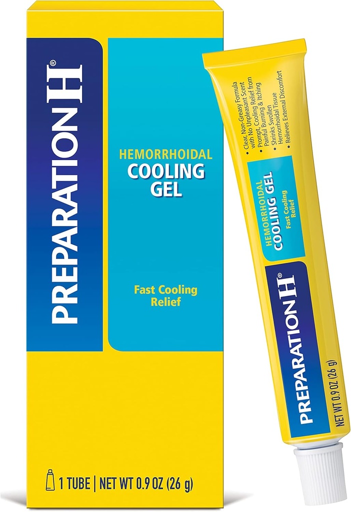H Hemorrhoid Soğutma Gel'i Fast Discomfort Relief için Aloe ile Hazırlayın - 0.9 Oz Tube