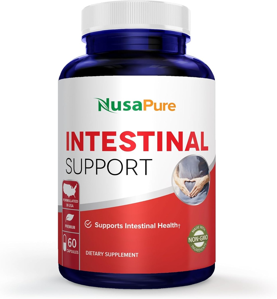 NusaPure Intestinal Support for Humans (Non-GMO), Wormwood, Black, Black Walnut Hull, 60 Capsules