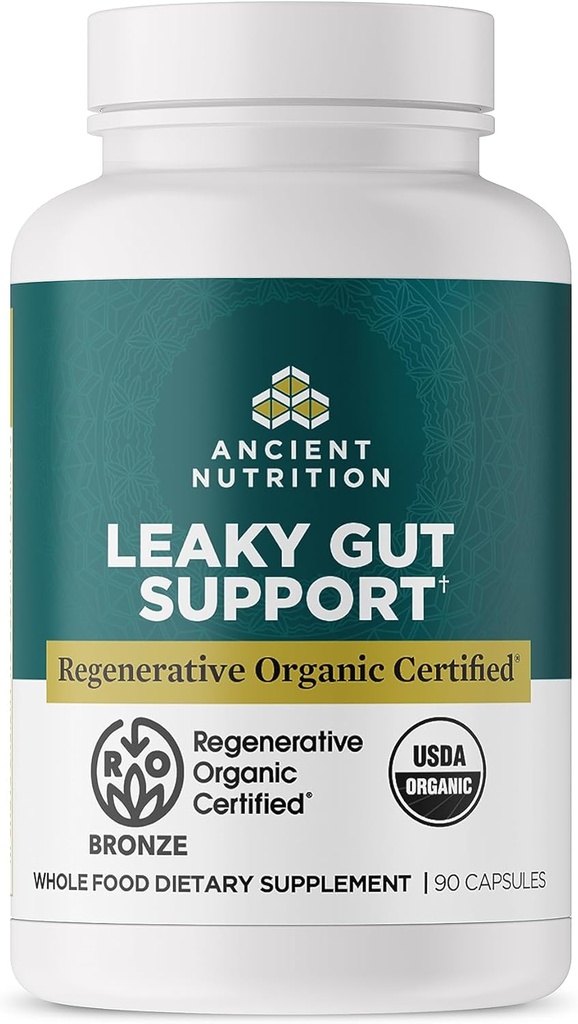 Eski Beslenme Gut Health Supplement, Rejeneratif Organik Onaylanmış Leaky Gut Capsules, Lion's Mane, Fermented Licorice Root and Spearmint, Gluten Free, Paleo ve Keto Friendly, 90