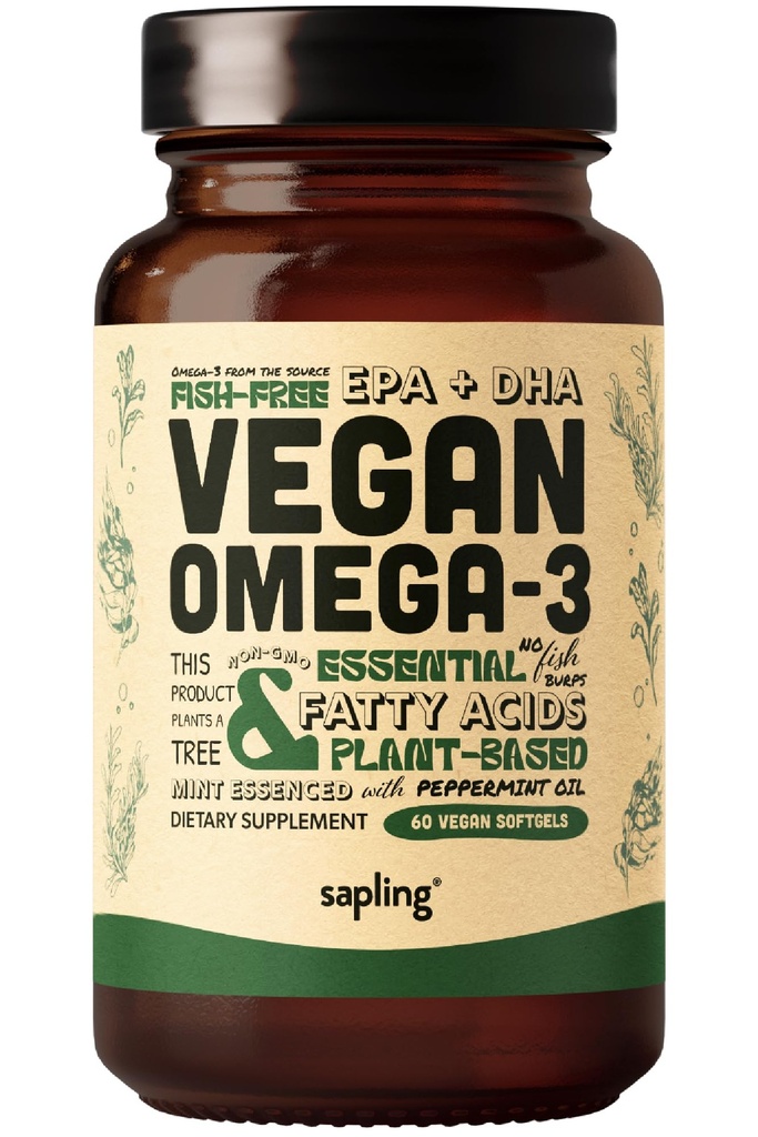 Vegan Omega 3 Supplement - Bitki bazlı DHA & EPA Fatty Asits - Carrageenan Free, Alternative to Fish Oil, Supports Heart, Brain, Joint Health - Sustainable Sourced Algae - 60 Softgels